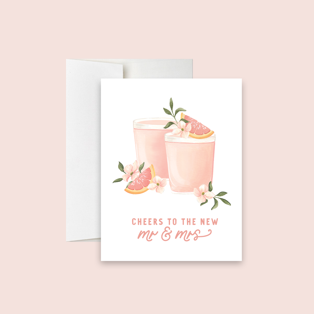 Cocktail Cheers - Mr & Mrs Wedding Card