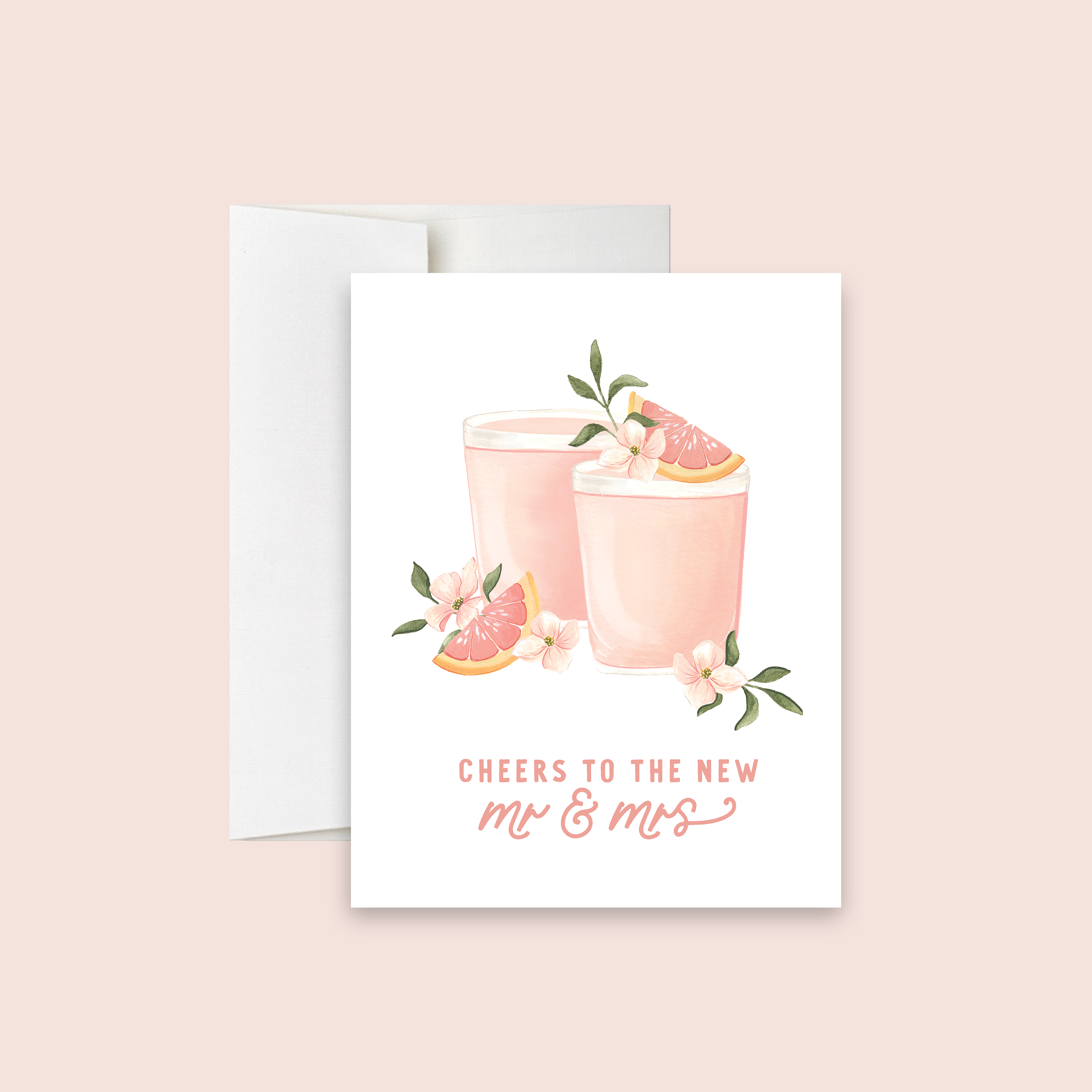 Cocktail Cheers - Mr & Mrs Wedding Card