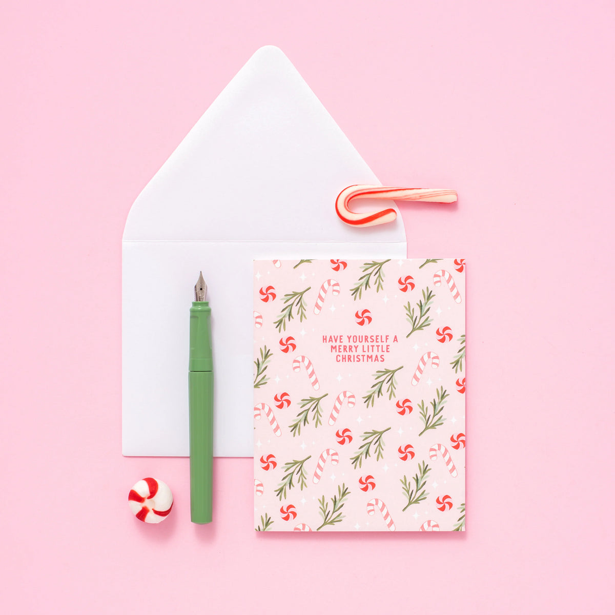 Sweet Pink Christmas Card