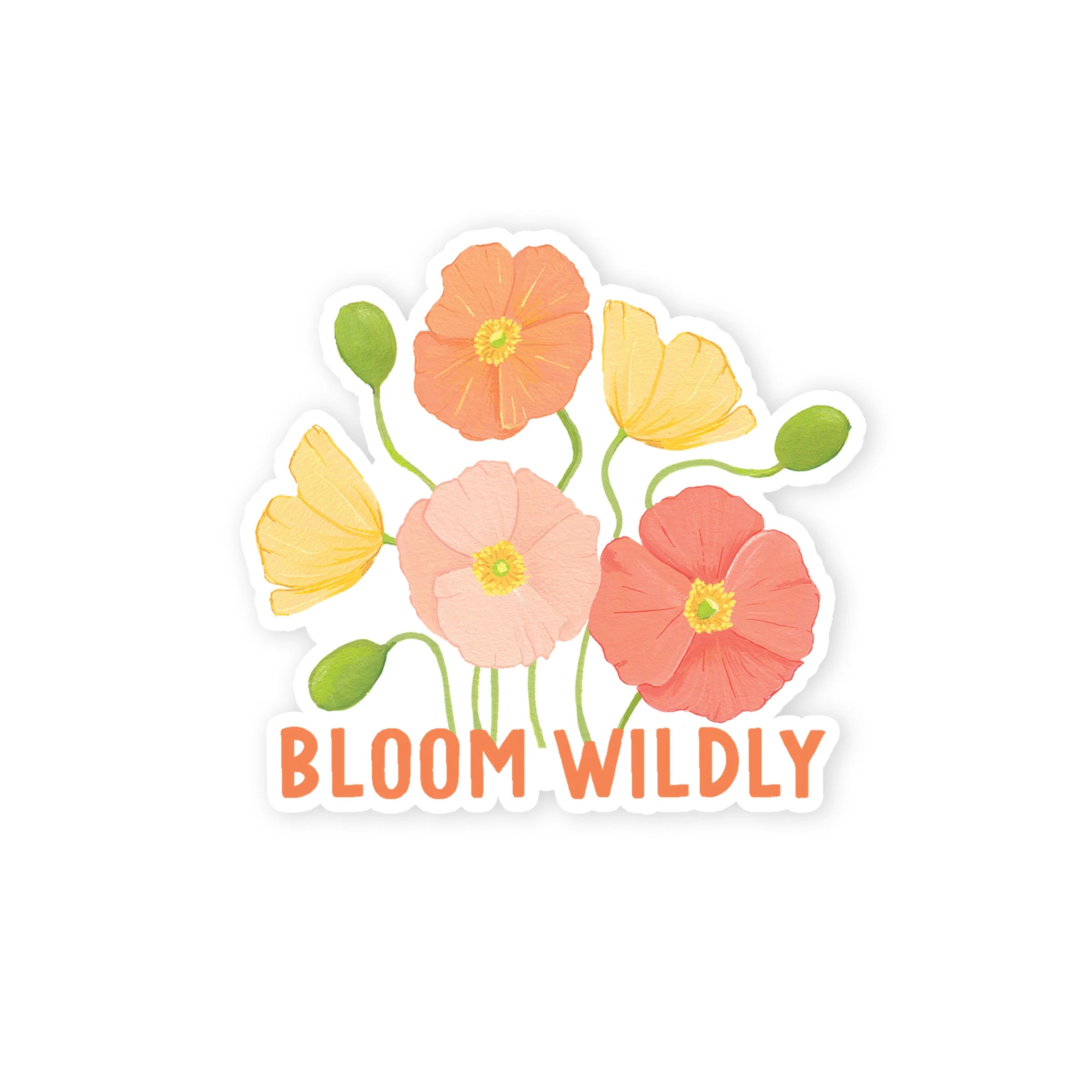 Bloom Wildly Poppies Sticker