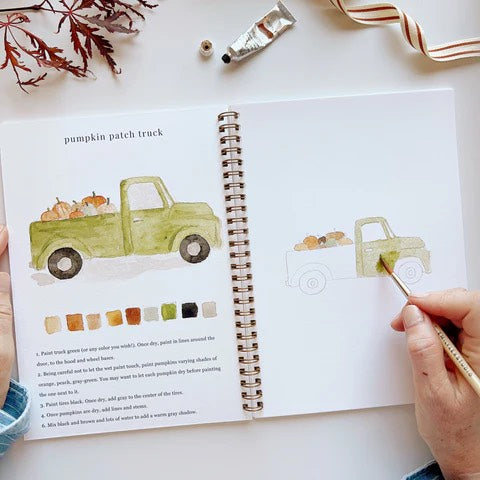 Cuaderno de trabajo de acuarela de otoño