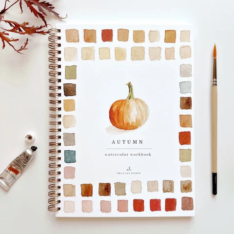 Cuaderno de trabajo de acuarela de otoño